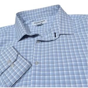Mizzen+Main 2XL Trim White Blue Graph Check Dress Shirt Long Sleeve Button Up
